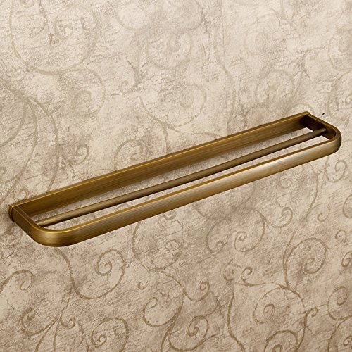 Leyden Brass Double Towel Bar, Bathroom Antique Brass Retro 24 Inch Towel Rail Holder, Wall Mounted Bath Towel Rack Bathroom Accessory #TOP5
