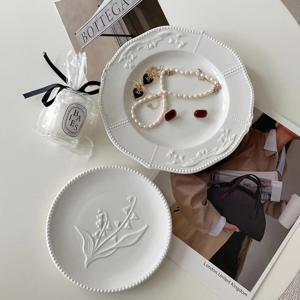 Amazon.com | WAIT FLY Lily of the Valley Embossed Flower Ceramic