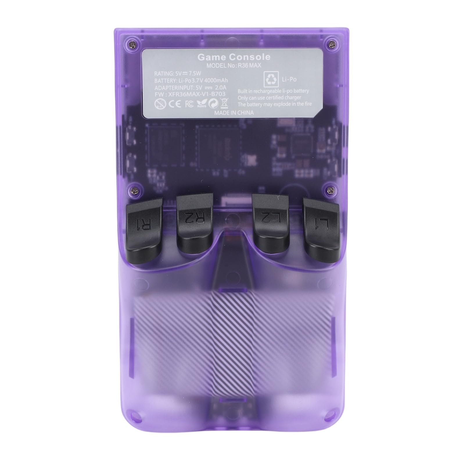 Console di Gioco Portatile, Schermo HD da 4 Pollici Console di Gioco retrò con Chip RK3326, di Portatile con Oltre 60 Emulatori Supporta Scheda di Memoria per Giochi retrò Portatili (viola