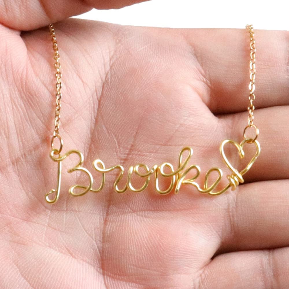 Wire Name Necklace 14K Gold Filled,Custom Necklace, Gold Name Necklace, Personalized Name Necklace, Custom Necklace Gift for Her