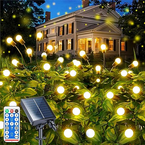 Taipow 4 Piezas Luces Luciernagas Solares, 8 LED Luces Solares LED Exterior Jardin con mando a...