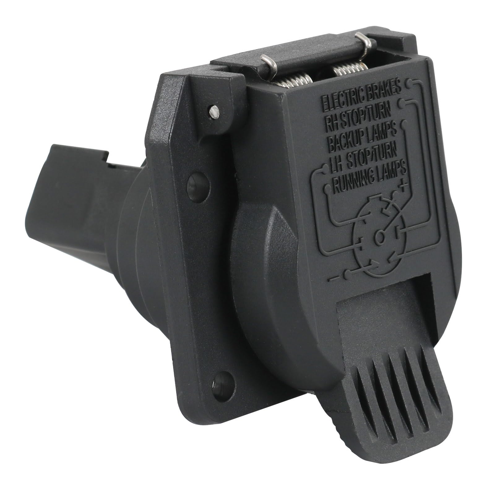 DICMIC Rear Bumper 7-Way Trailer Tow Connector Compatible with Dodge Ram 1500 2500 3500 Pickup Jeep Wrangler Grand Cherokee Chrysler 200 300 Ram Dakota Replace# 56038366, 56038366AB