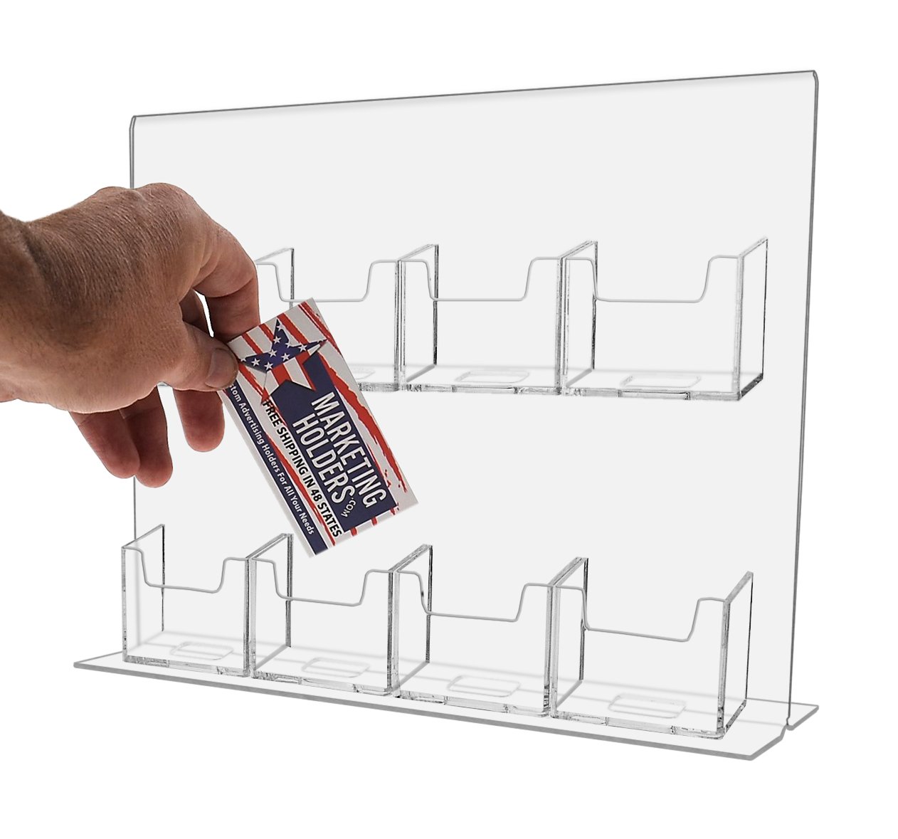 Amazon.com : Marketing Holders 8 Pocket Vertical Business Card Gift Card  Holder Display Stand with Sign Holder for Office, Retail, Desk, Counter :  Office Products