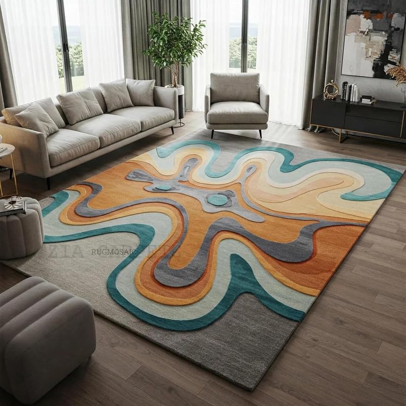 Image of zia carpets Hand Tufted Woollen Modern Collection Bedroom & Living Room Carpet Size 10 X 13 Feet
