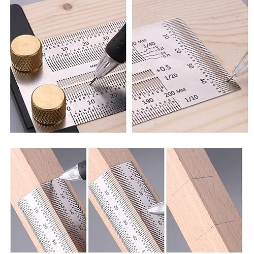 Miniatura 8 de Regla en T de 12 pulgadas, regla T de marcado de precisión, regla cuadrada en T para carpintería, herramienta de escritura de posicionamiento de