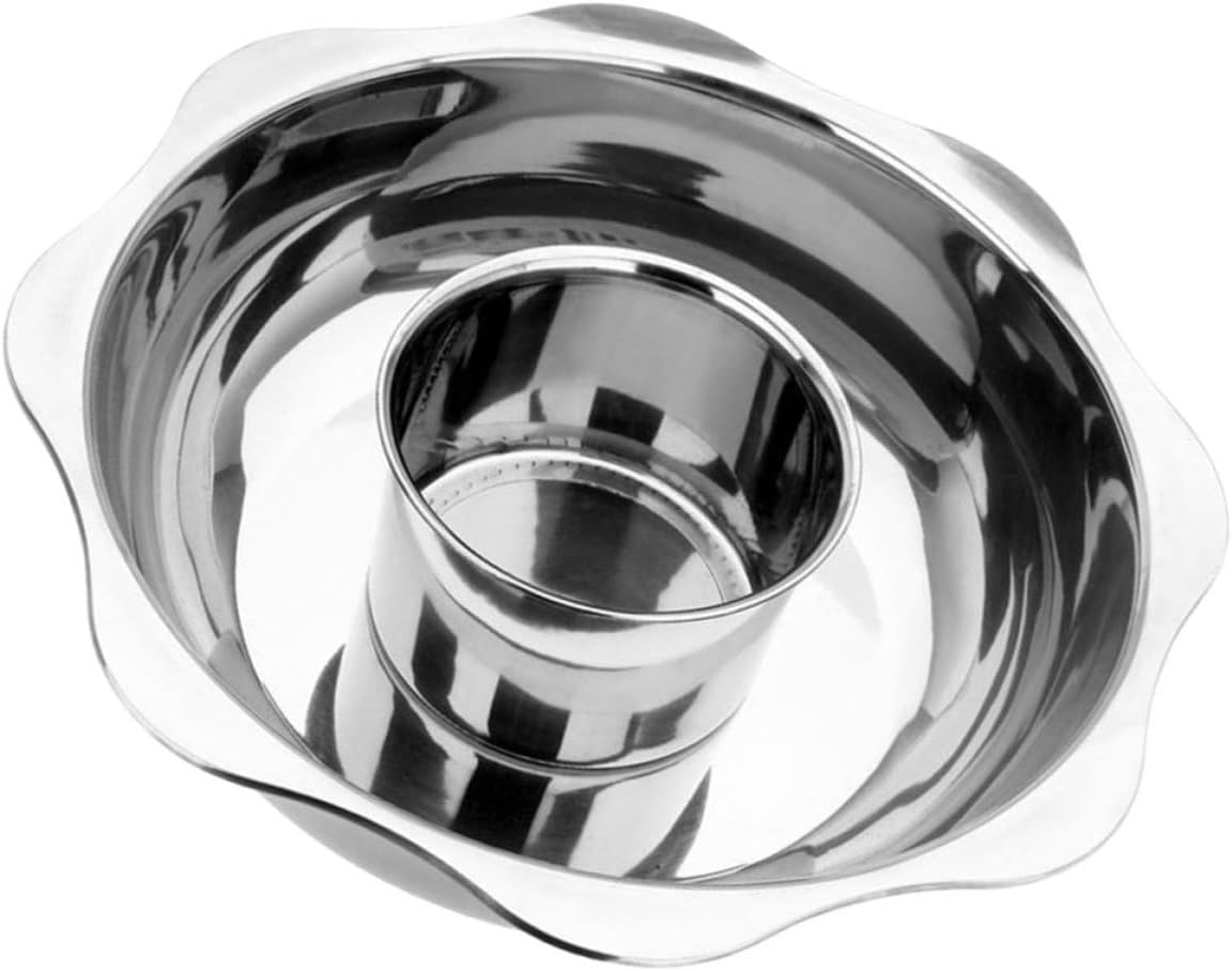 Ipetboom Stainless Steel Two-flavor Hot Pot with Divider Kitchen Hotpot Pot for Home Use Even Heating and Fine Workmanship Sturdy and Practical
