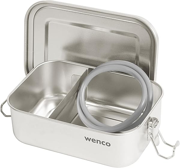 wenco Lunchlåda i rostfritt stål med 2 fack