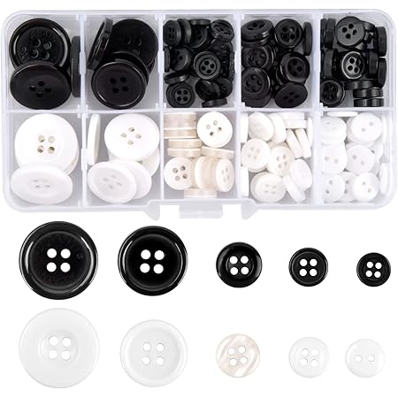 100g Boutons à Pression, 2 & 4 Trous Taille Et Couleur Mélangées