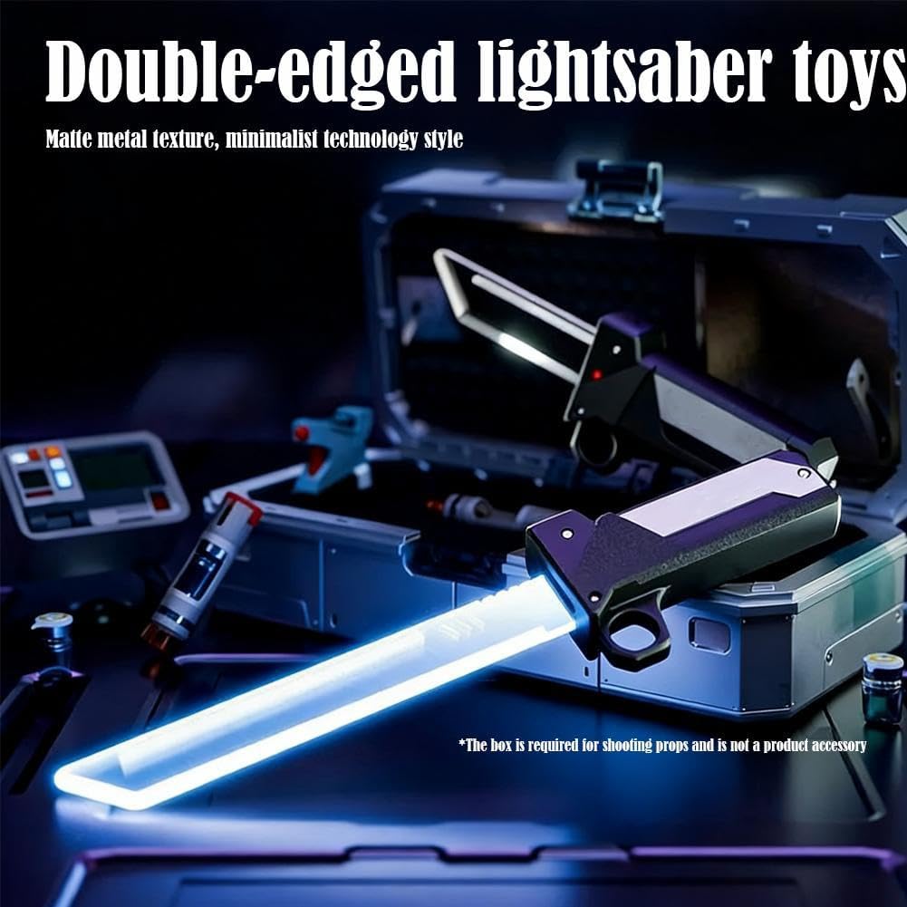 2 Pezzi Set Spade Luminose - Spade Duello Lampeggianti A Doppia Lama Spada Retrattile Rossa E Blu Neon per Feste in Maschera E Cosplay per Bambini