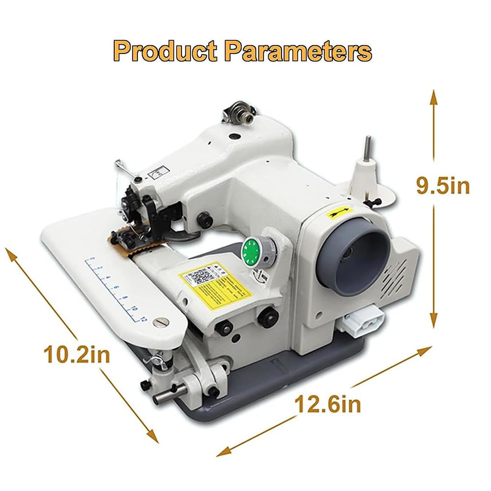 Máquina de dobladillo portátil de punto ciego, velocidad de 1200 rpm, paso de aguja de 3-8 mm, punto de cadena de hilo único con pedal, ideal para proyectos de costura y bordado