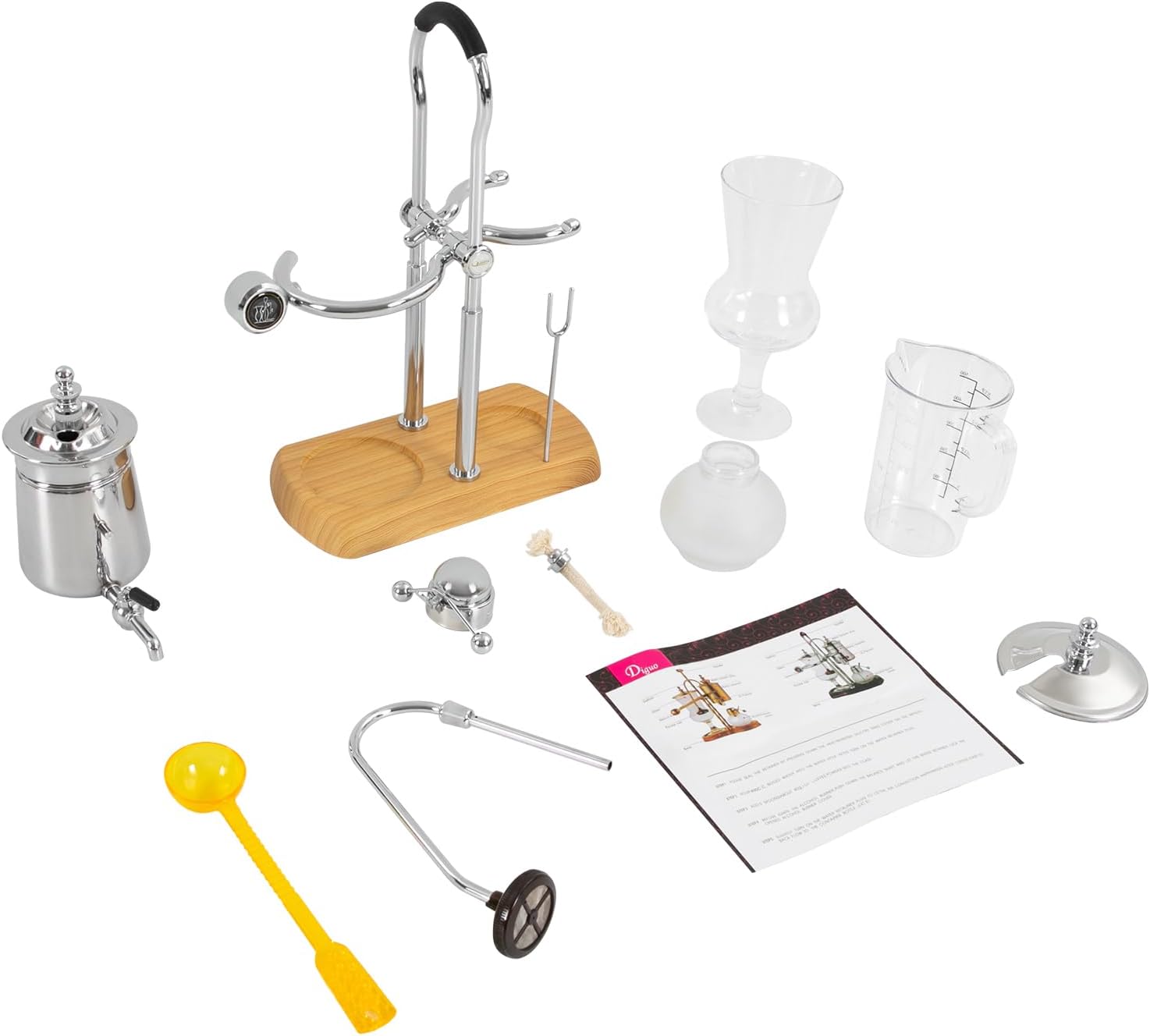 Siphon Coffee Maker, Siphon Coffee Brewer Retro Coffee Making Machine with Alcohol Burner Bottle & Measuring Cup, Manual Vacuum Coffee Brewing System Set with Tee Handle, 9.3 * 4.7 * 14.96 Inch