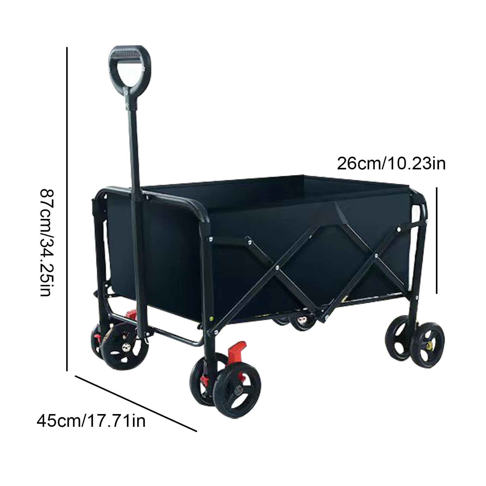 Carrito utilitario plegable ligero | Carrito deportivo portátil para camping, jardín, playa y transporte de equipos al aire libre, resistente y fácil de almacenar