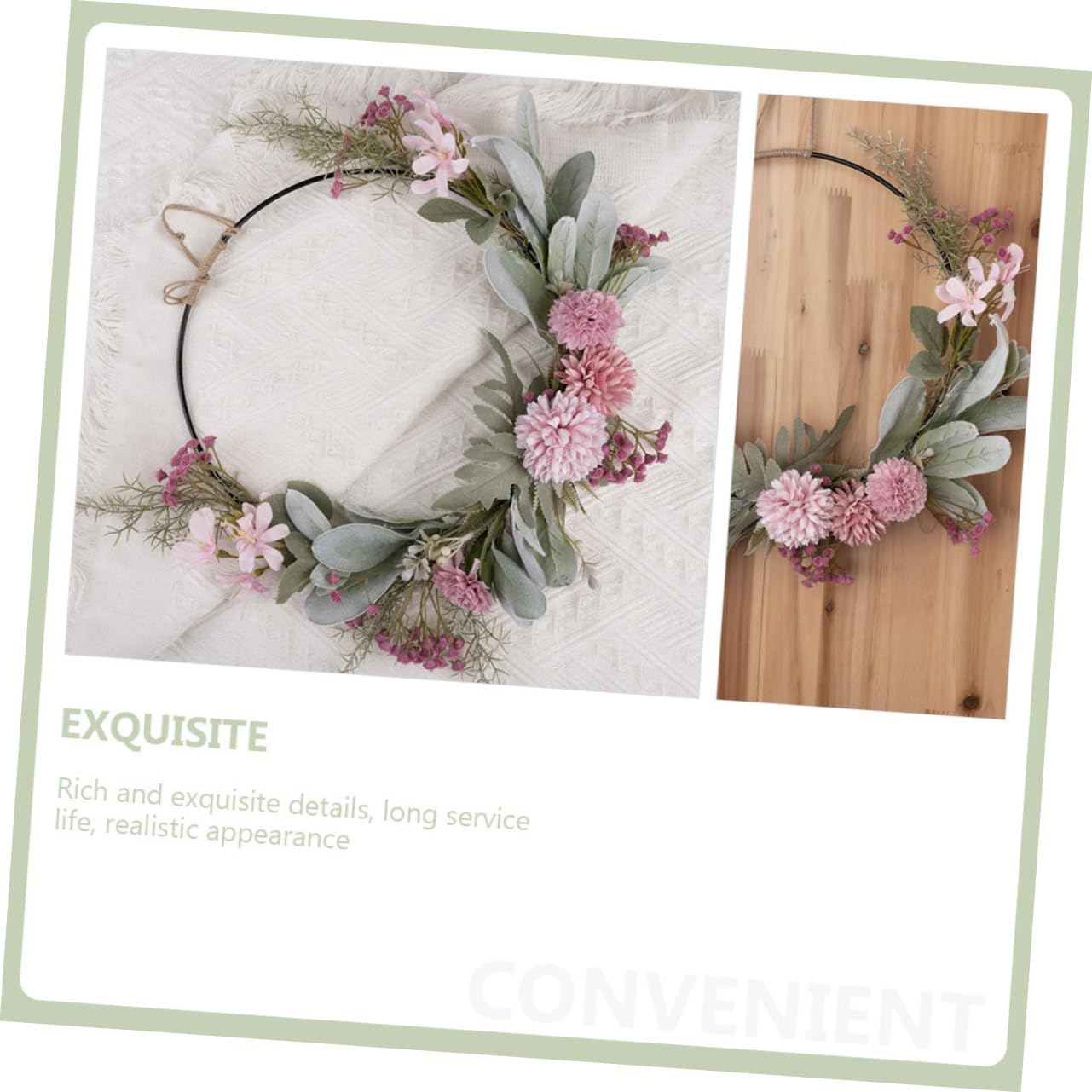LIFKOME 2pièces Couronne De Artificielles pour Mariage Guirlande Décorative De Pâques Décoration pour Intérieur Et Extérieur