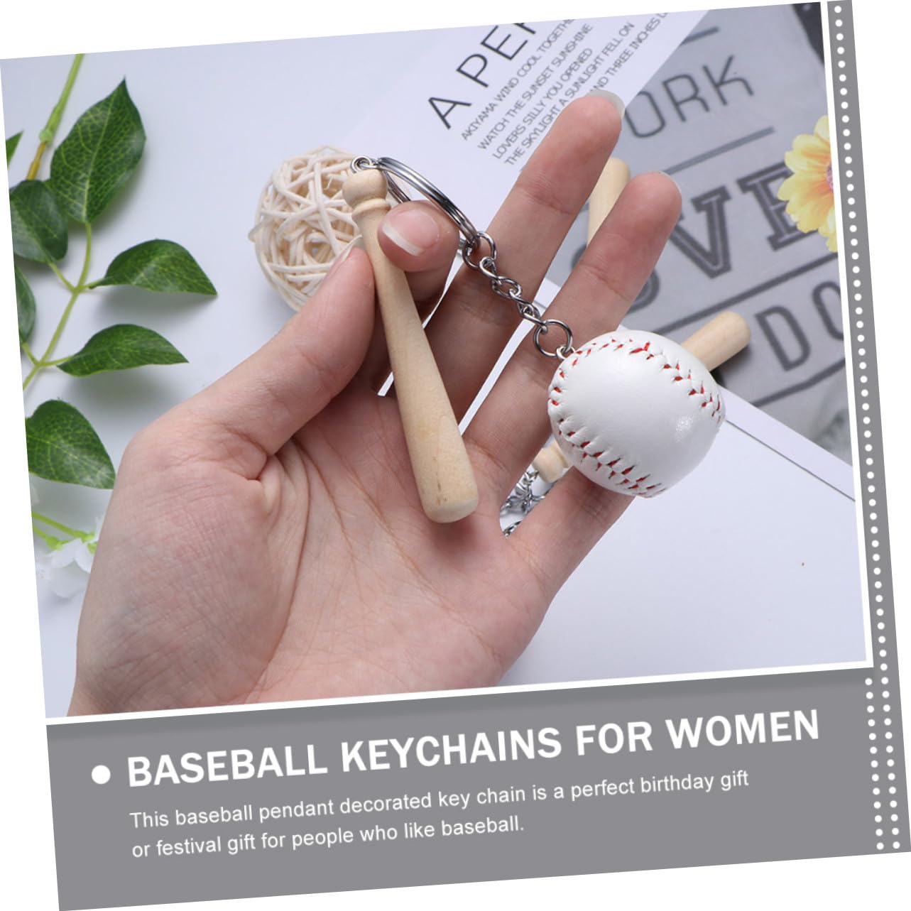 16 pezzi Portachiavi Baseball Grande Creativo Portachiavi Sportivi per Donna per Borse e Chiavi Regalo per Appassionati di Baseball