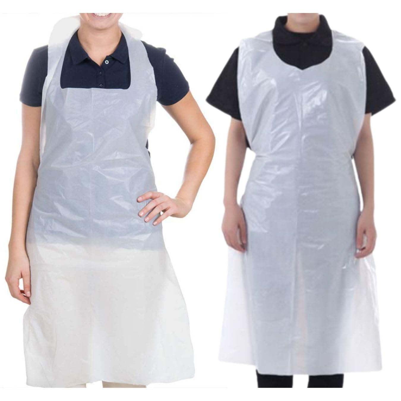 HOT BARGAINS 1000 X Plastic Aprons Disposable For adults White Size 70 X 120cm, 10Microns (BOX OF 1000)