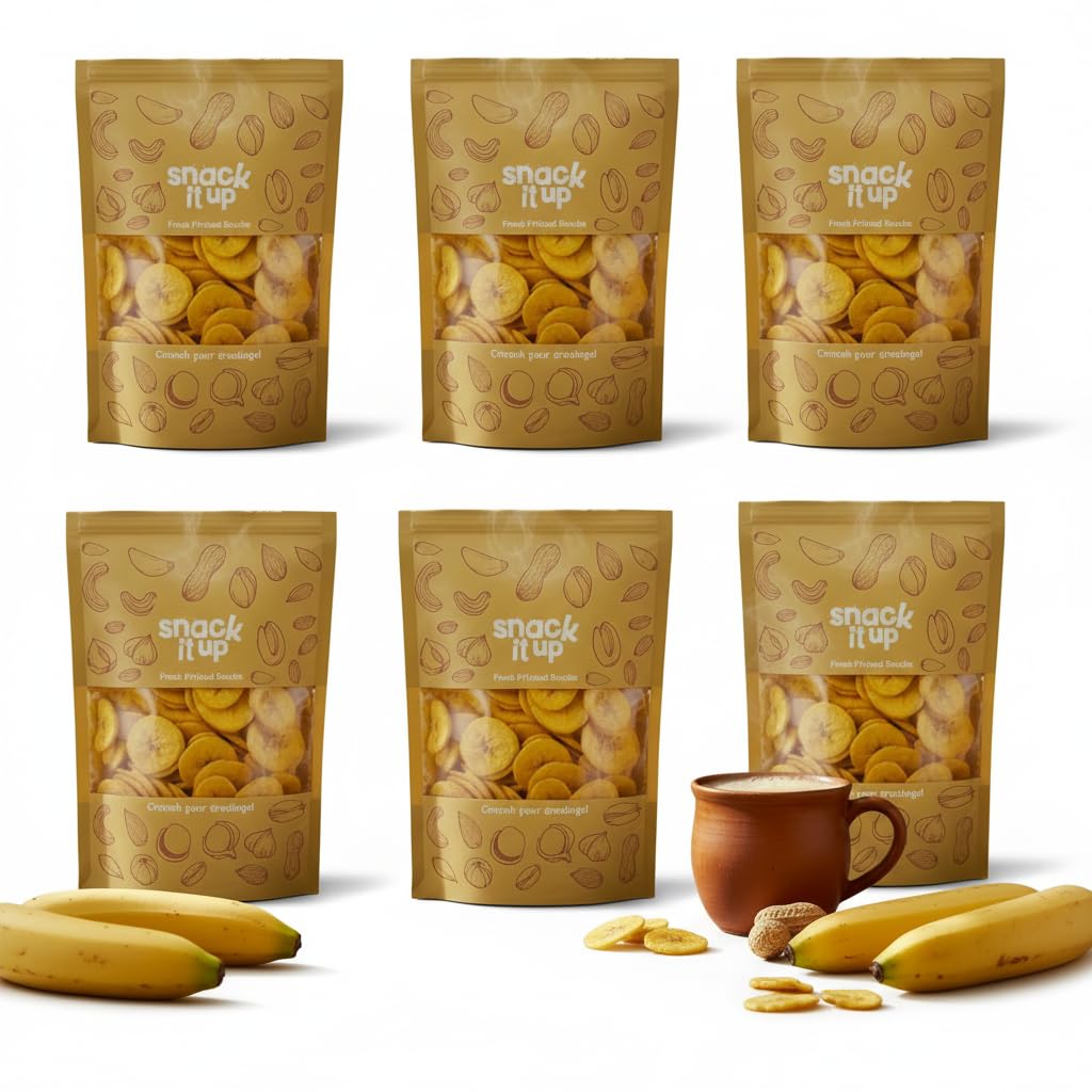 SNACK IT UP Premium Kerala Original Banana Chips, 600 g | Crispy, Thin-Cut, Preservative-Free Wafers | No Preservatives | Thin Crunchy Crispy Snack | Healthy Tea Time Snack-image-9