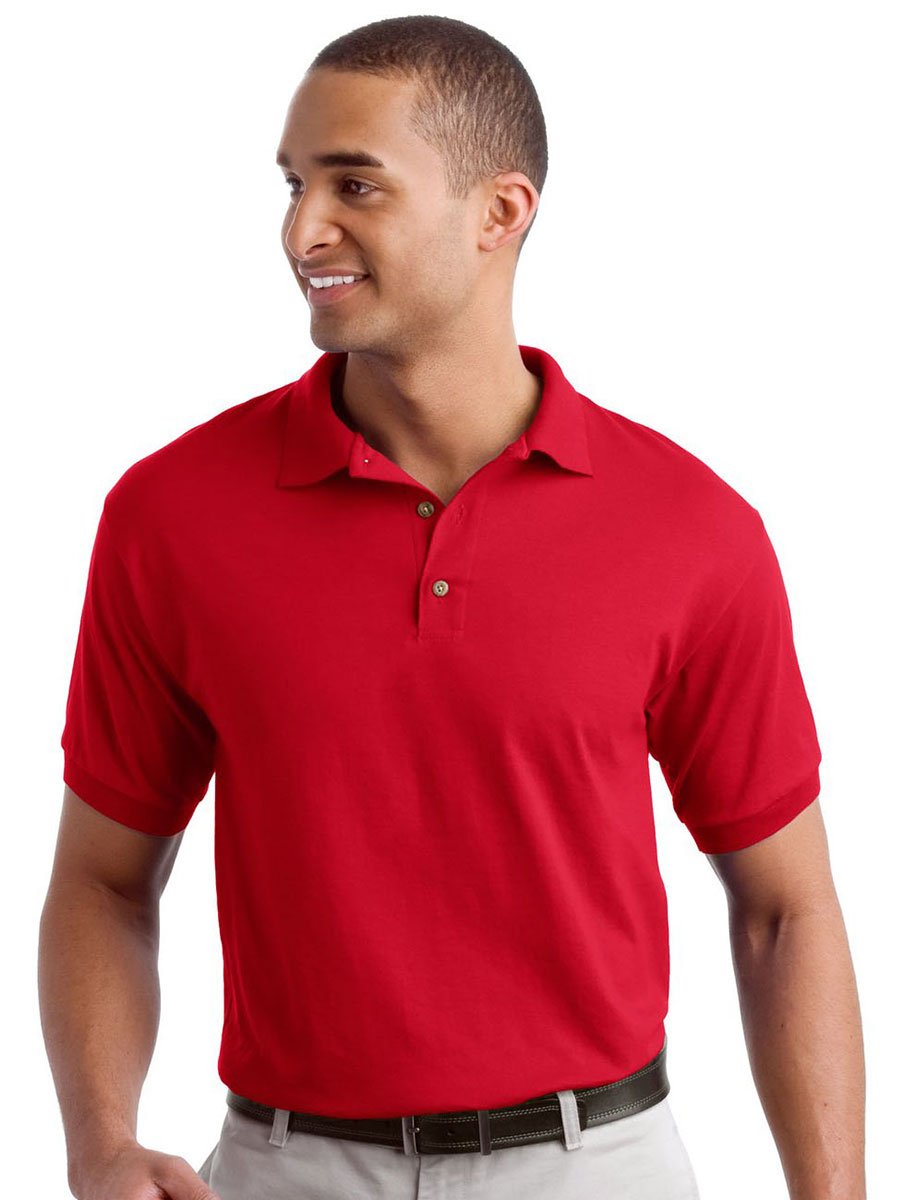 Gildan Adult DryBlend Jersey Short Sleeve Polo Shirt (3XL) (Red)