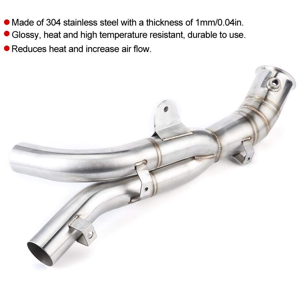 Escape del convertidor catalítico Adaptador de escape de motocicleta Tubo medio Tubo de enlace medio Ajuste para YZF-R1 2009-2014
