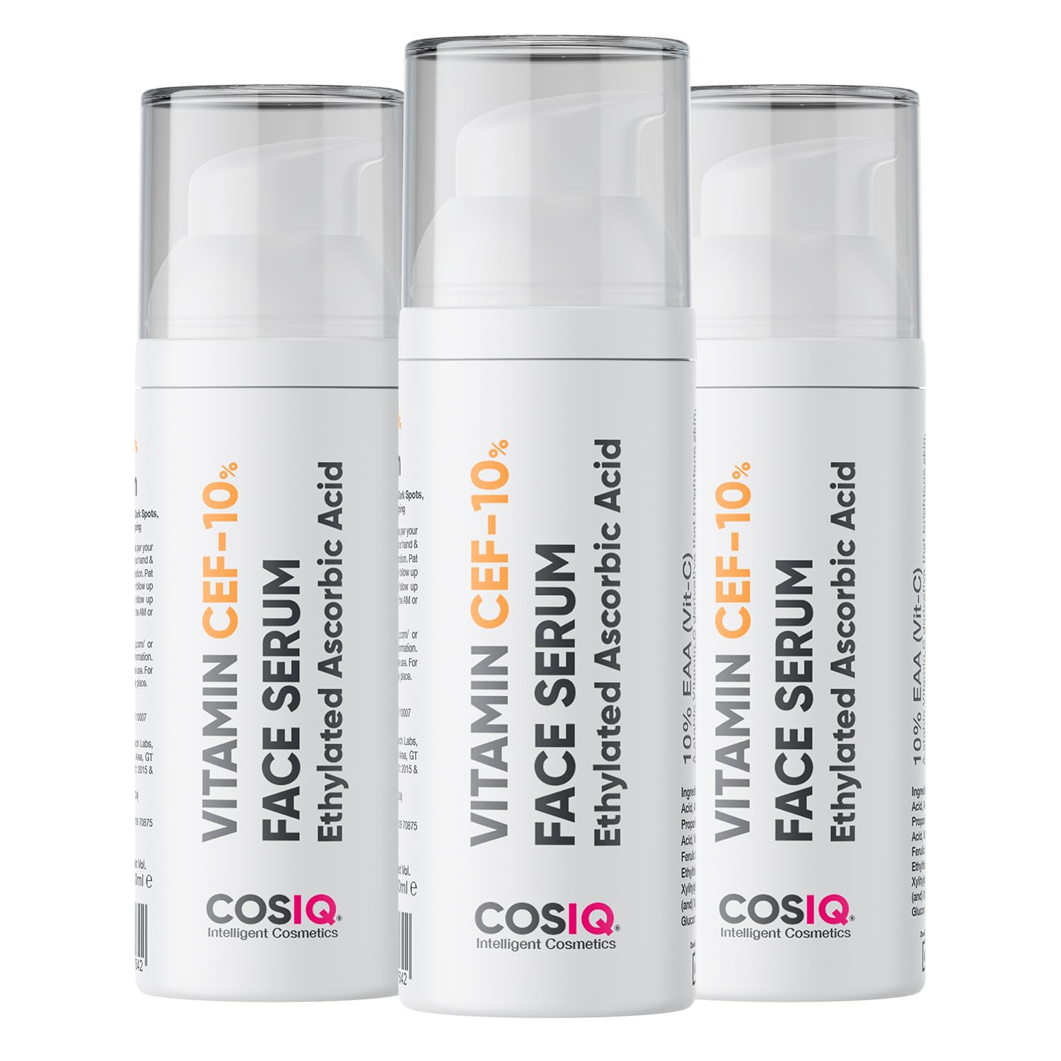 Cos-IQ 10% Vitamin C Serum, 90ml | With Vitamin E & Ferulic Acid | Glowing & Brightening Skin | Anti-Aging Serum for Wrinkles, Fine Lines & Dark Spots | All Skin Types | 90-Days Pack