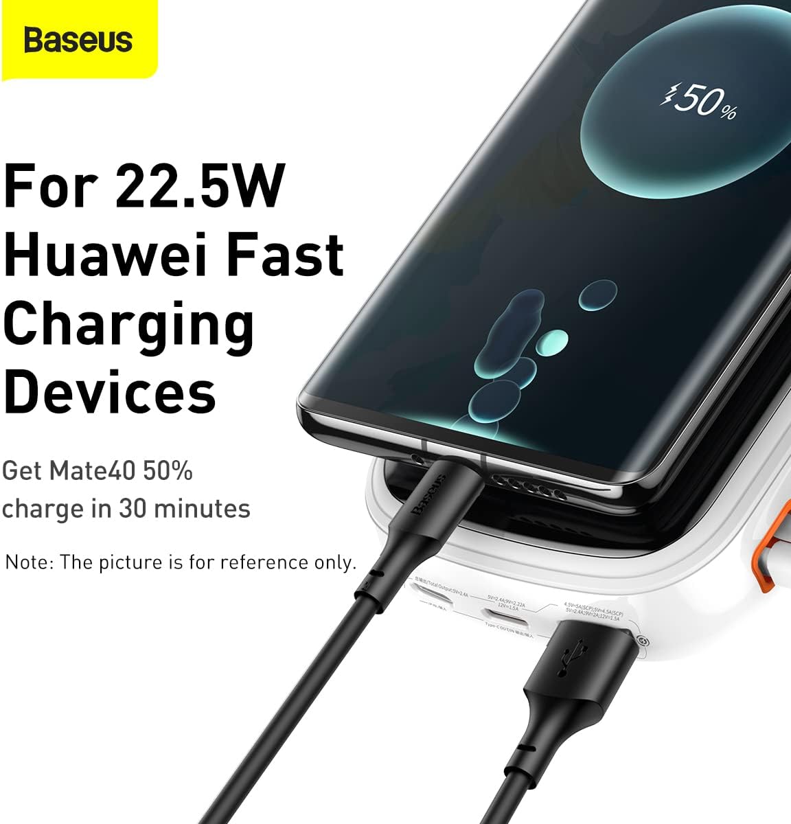 Baseus Qpow Pro Power Bank charging a Huawei device