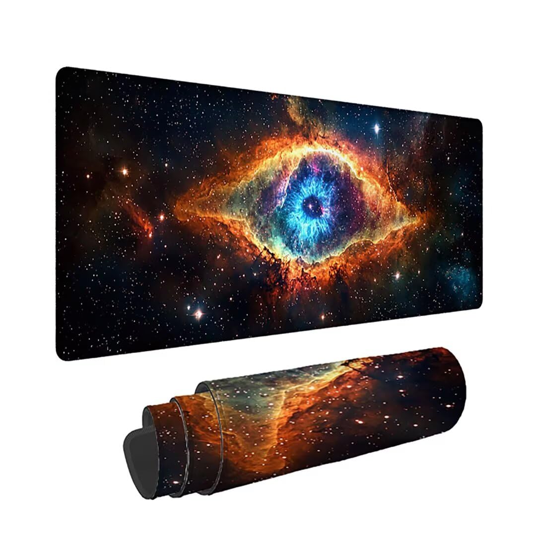 Podkładka pod mysz do gier XXL - 1400 x 600 x 3 mm - gwiaździste niebo duża antypoślizgowa podkładka na klawiaturę biurową ze zszytymi krawędziami, krajobraz duża podkładka pod mysz do gier do biura i