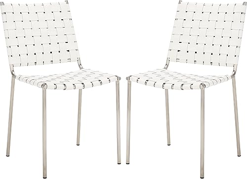 Miniatura 13 de Safavieh Home Collection Wesson - Silla de comedor (2 unidades), color negro Coñac/Negro,Cognac/Plateado,Blanco/Plata