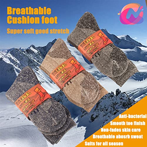 Nuansumm Men's Merino Wool Socks Thermal Heat Trapping Insulated Heated Boot Socks For Hiking Crew Moisture Wicking #TOP5