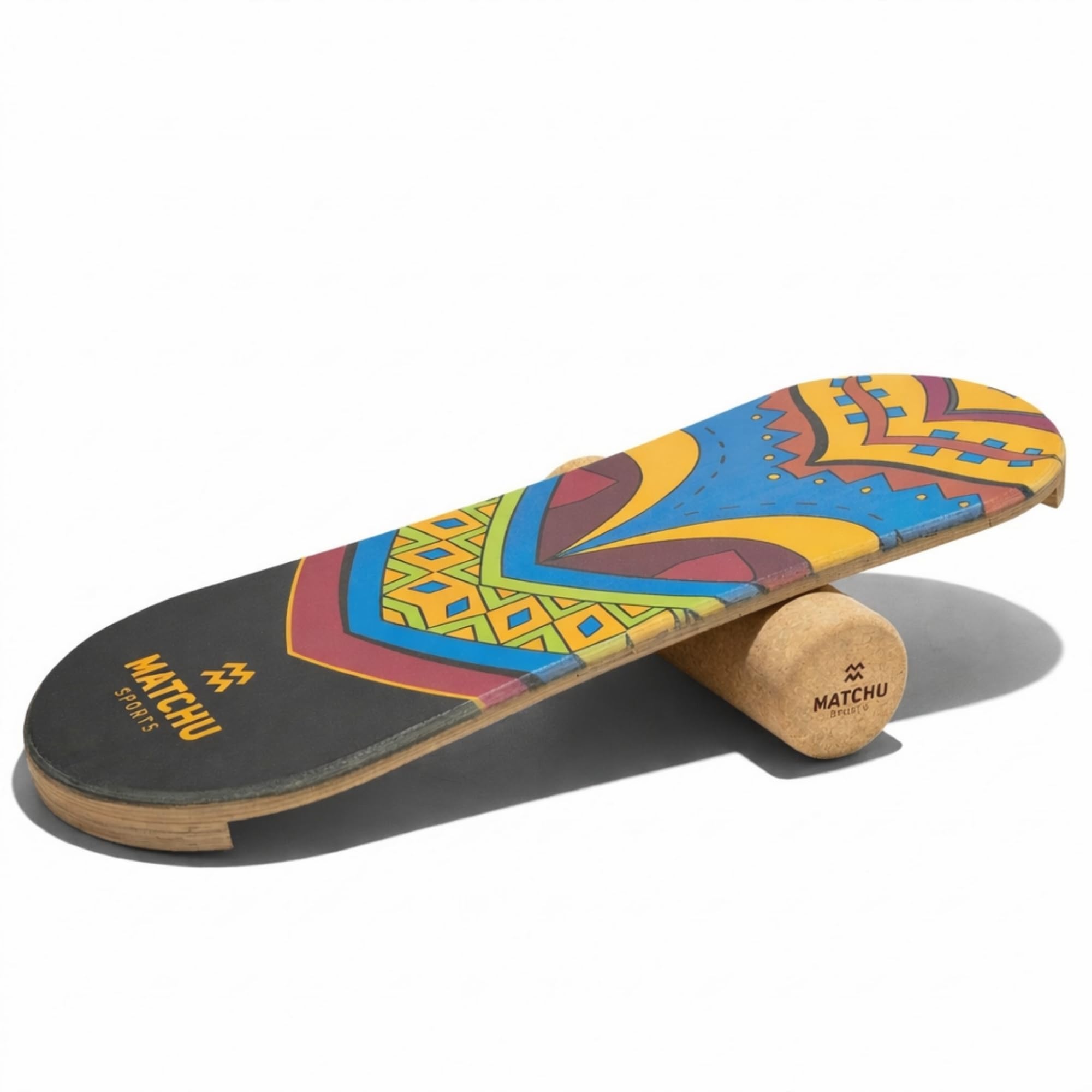 MATCHU - Balance Board - Trickboard - 100% legno - Allenatore da surf - Rullo da surf incluso - Board Sport - Allenamento atletico - Tavola da surf - Stabilità - Balance Board