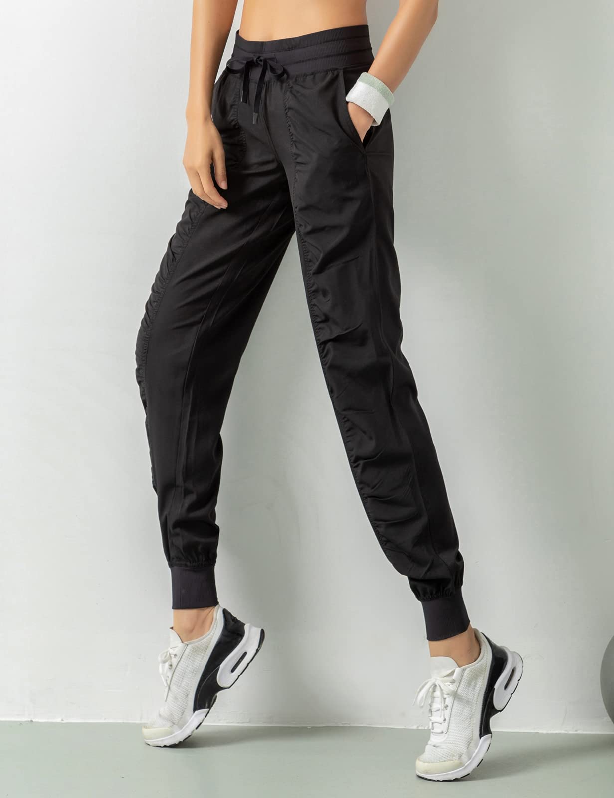 TOPLAZA Pantaloni Sportivi Joggers Donna Pieghettato Vita Alta con Tasche