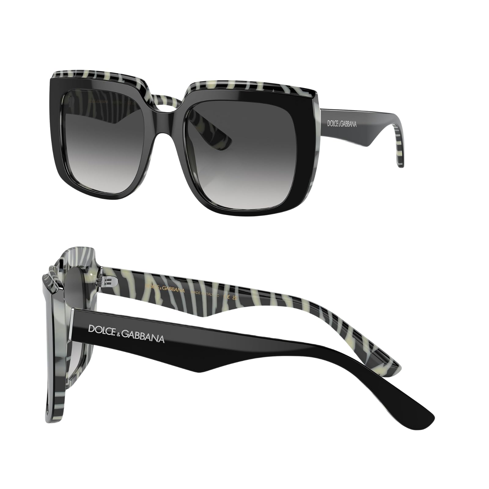 DOLCE GABBANA DG4414 Square Lettering Logo Sunglasses with Luxury Eyewear Kit