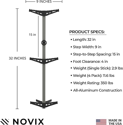 Miniatura 2 de Double-Step Tree Climbing Sticks (Double Step) - 32 Aluminum Climbing Sticks wVersaStraps - Tree Stand Climbing Sticks. Level on Crooked Trees for