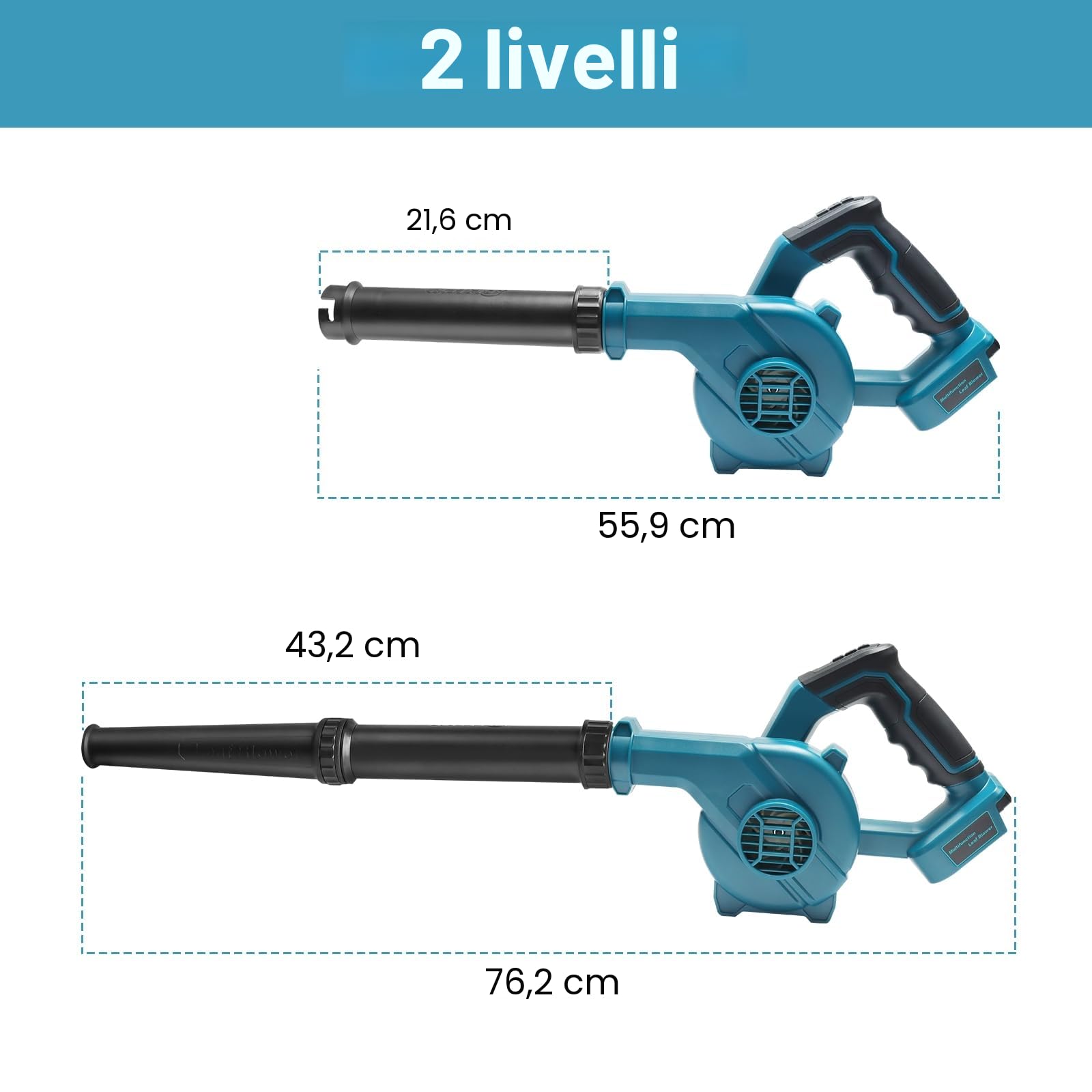 Waitley Soffiatori per foglie senza fili compatibile con batterie Makita 18V Pulizia del PC Soffiatore per foglie