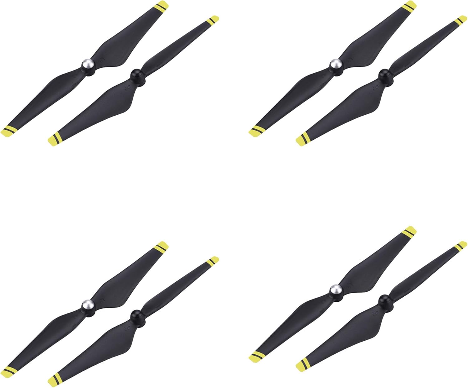4 pair Drone blade self-tightening paddle is suitable for DJI Genie 2/3/3S/SE (Black with yellow border)