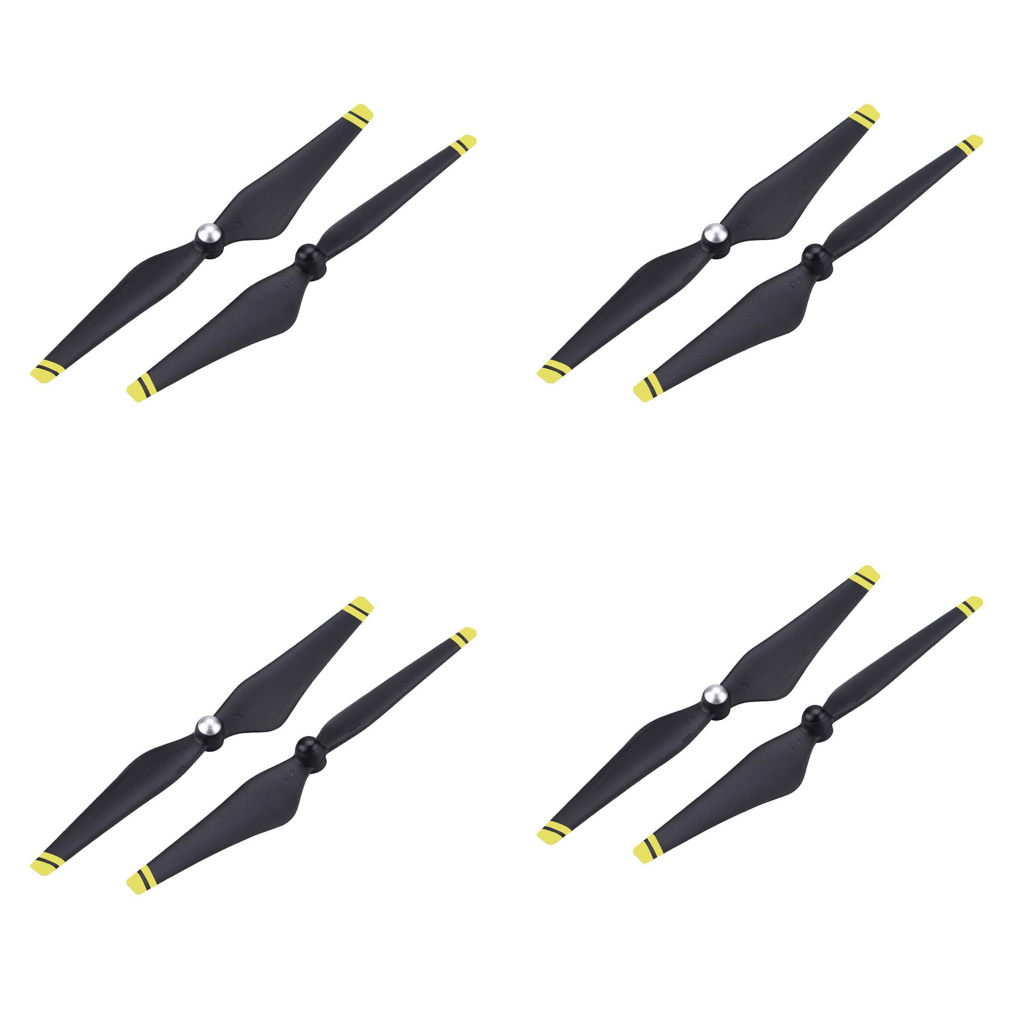 4 pair Drone blade self-tightening paddle is suitable for DJI Genie 2/3/3S/SE (Black with yellow border)