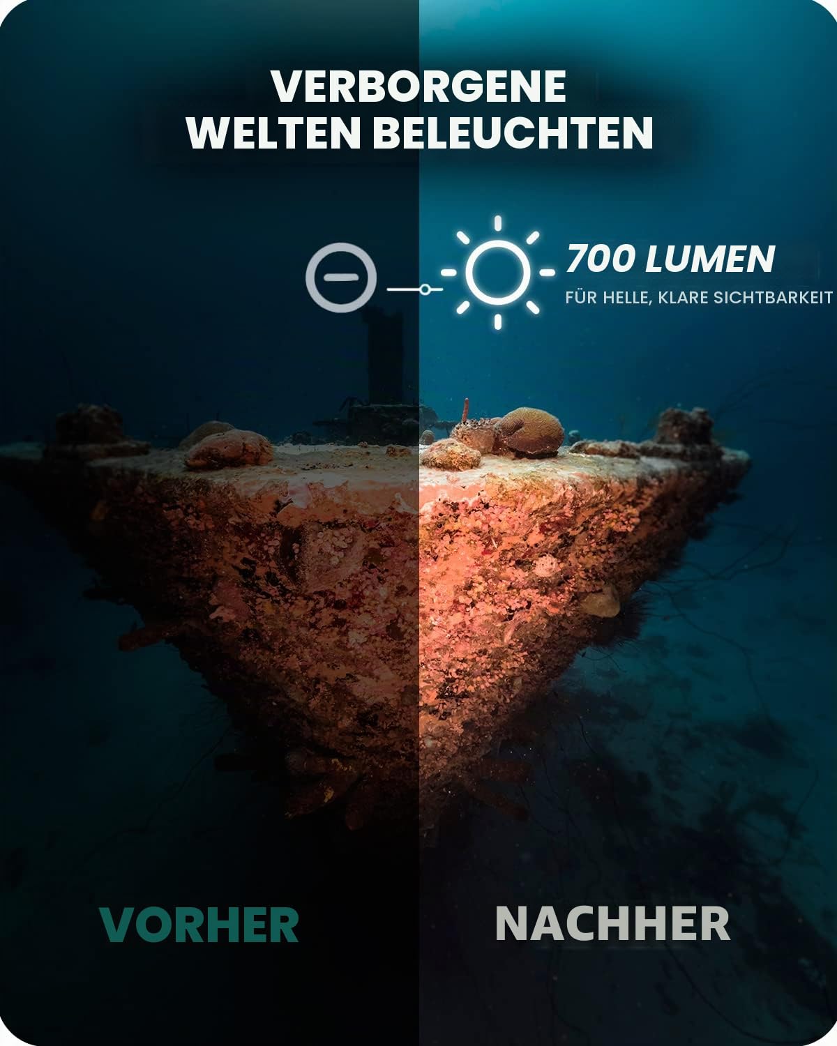 Movo DiveRig1 XL Diving Rig Bundle mit Wasserdichten LED-Lichtern - Kompatibel mit GoPro Hero, HERO5, HERO6, HERO7, HERO8, HERO9, HERO10 und DJI Osmo Action Cam - Tauchzubehör für Unterwasserkamera