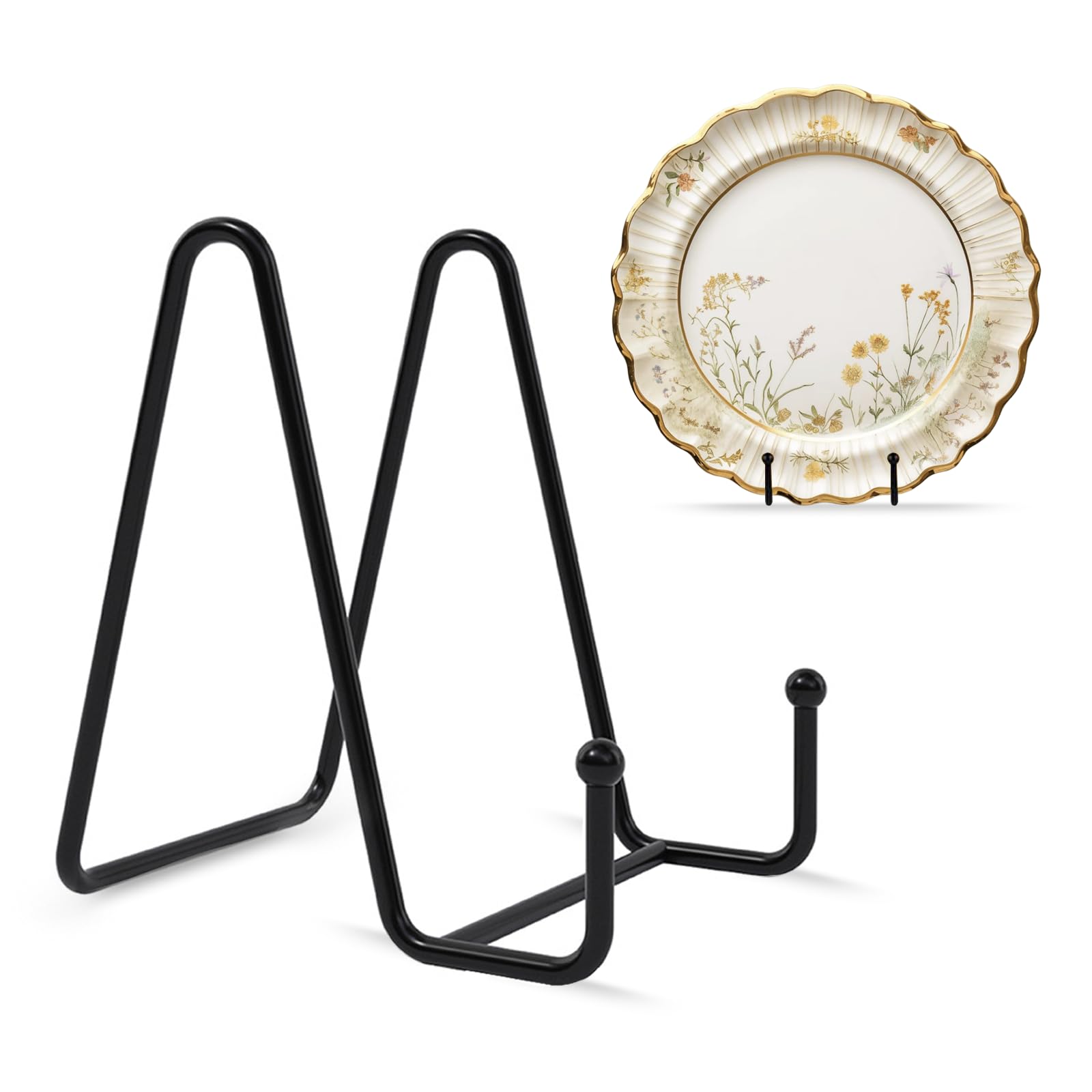 2PCS Supporto Espositore Metallo 15cm Nero,Cavalletto Decorativo, Supporto per Piatto per Display,Cavalletto Porta Piatti Decorativi, Foto e Cornici,Libri e Immagini