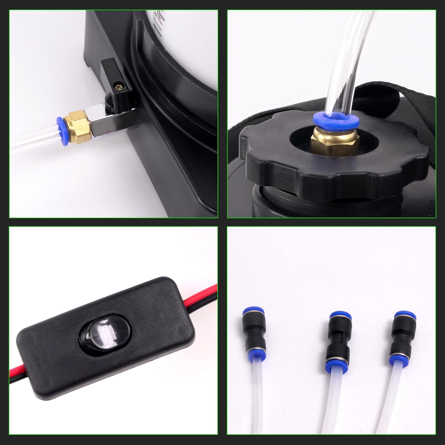 leaptrend Electric Oil Vacuum Extractor (NOT Manual), Oil Changer Fluid Extractor Pump with Cigarette Lighter and Crocodile Clip, 3 Size Oil Extraction Hose, 6L Oil Barrel w/Drain Switch