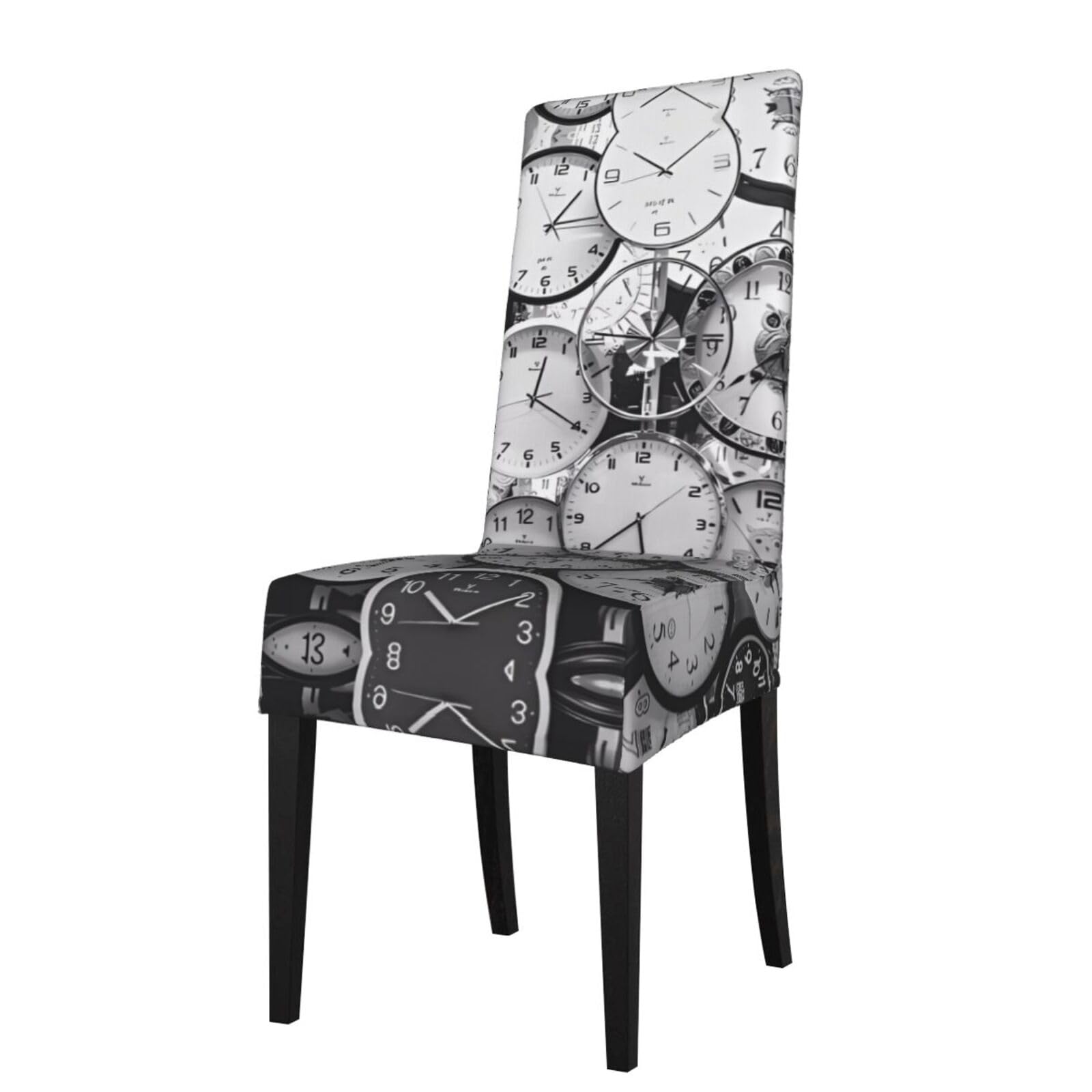 Yyhwhjde Black Clock Art Prints Protection Cover For Dining Chair – Stretch Slipcovers For A Fresh, Refreshed Dining Room Look!