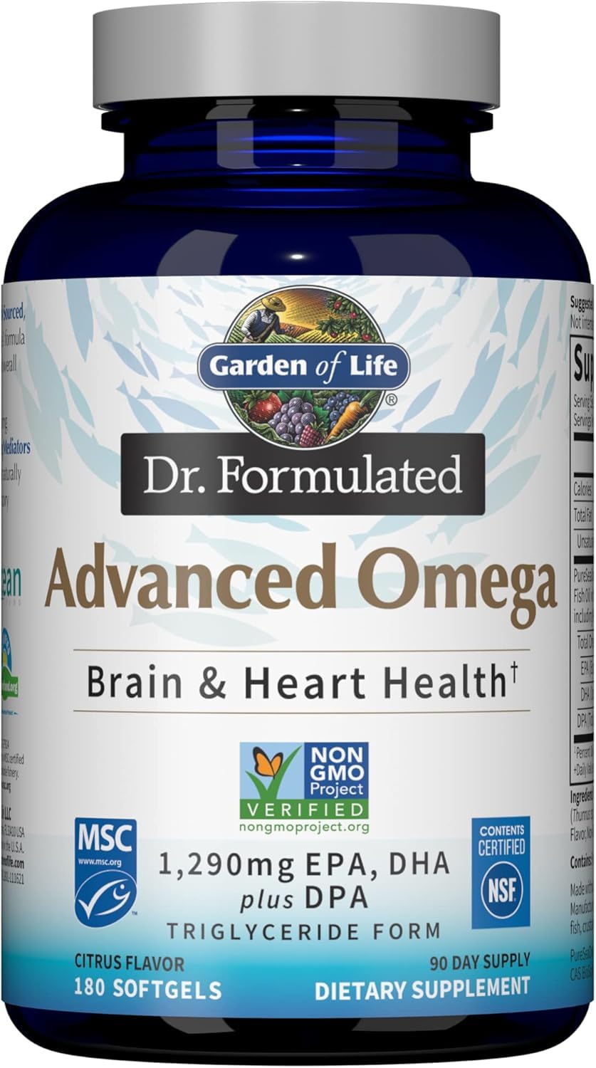 Garden of Life Dr. Formulated Advanced Omega 3 Fish Oil, 180 Softgels — Amazon image 3