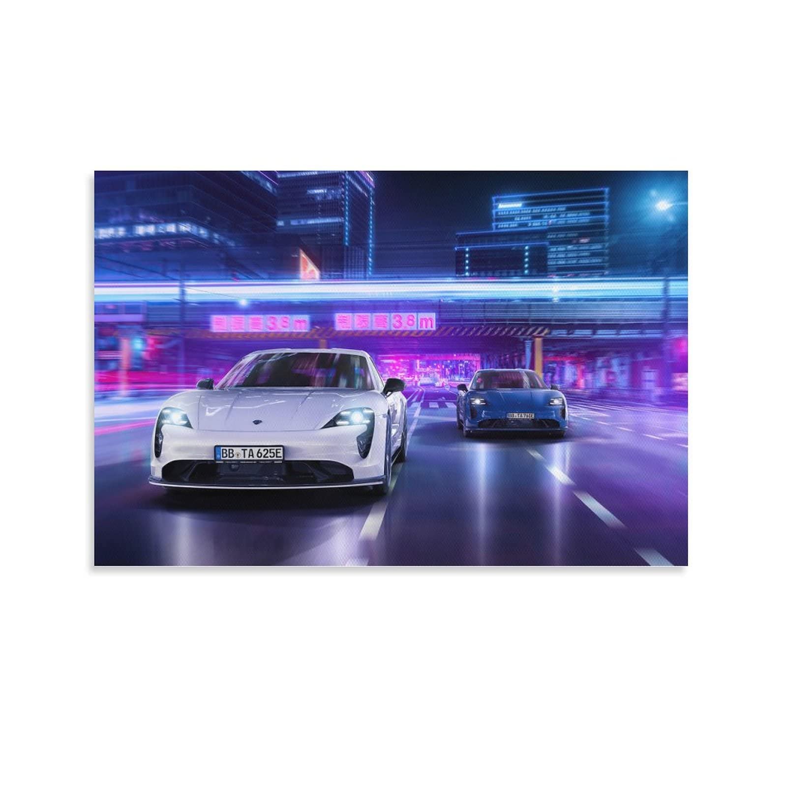 ASDSASupercar Poster Porsche Taycan Aerokit Techart Canvas Art Poster And Wall Art Picture Print Modern Family Bedroom Decor Posters 16x24inch(40x60cm)