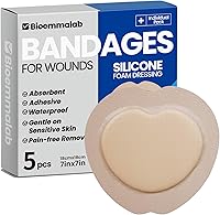 Vista 21 de Vendajes grandes impermeables de 2 x 2 pulgadas de espuma de silicona para cuidado de heridas de piel sensible, almohadilla cohesiva adhesiva