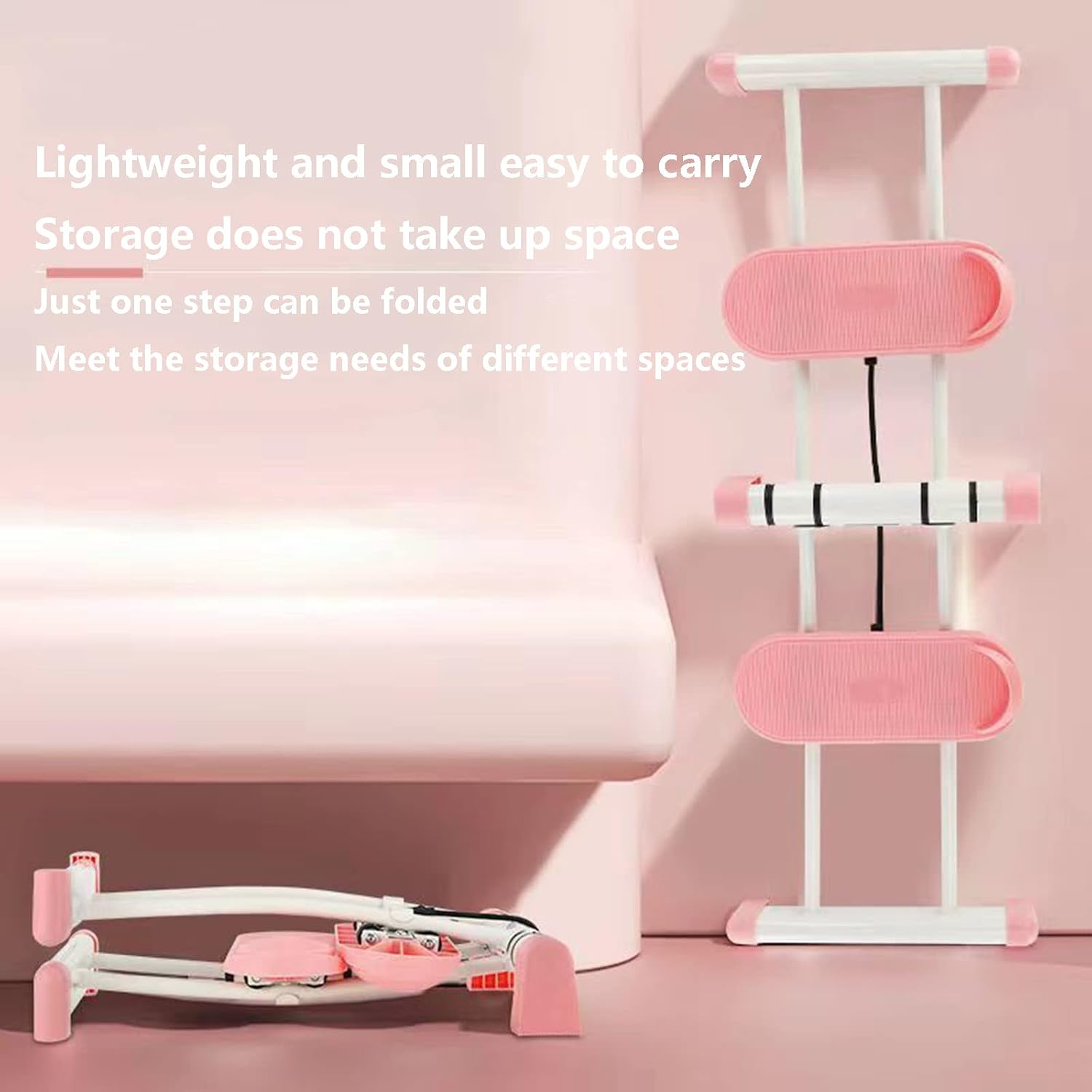 Leg Exercise Equipment for Home Floor Muscle Trainer Inner Thigh Exerciser with Adjustable Rods for Women Ski Exercise Machine Leg Strength Training Tool for Indoor Workouts, Pink A (Pinkb )
