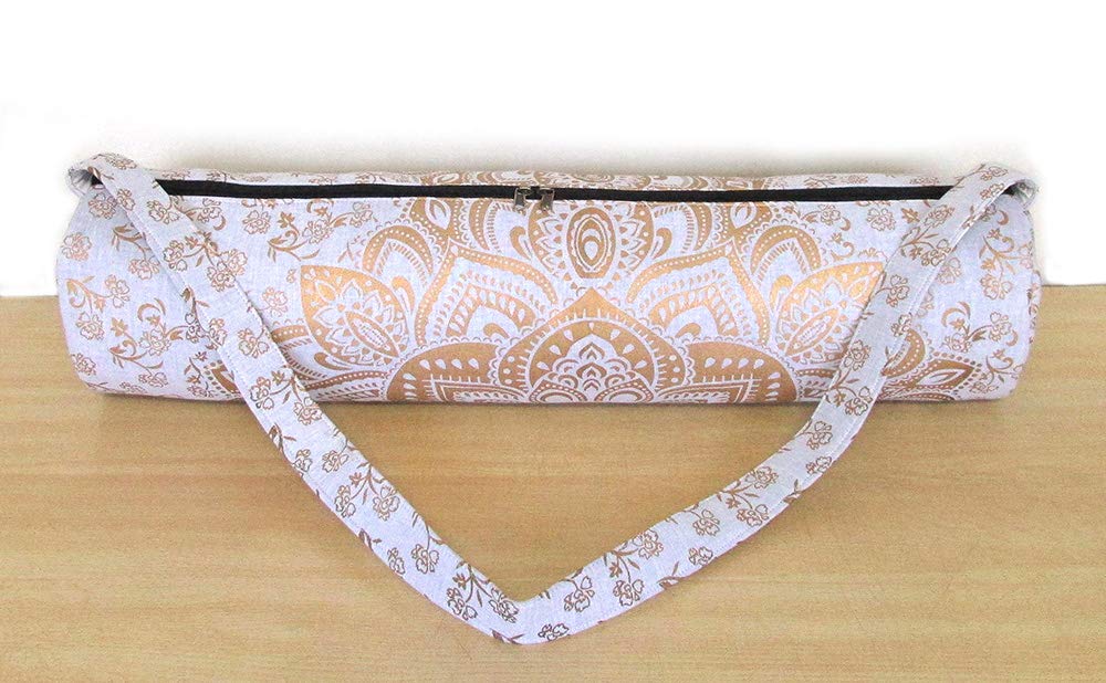 Sac mandala indien fait main pour tapis de yoga : sac en coton