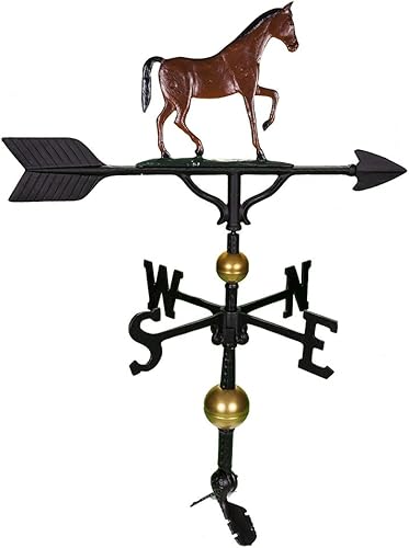 Montague Metal Products Veleta de lujo de 32 pulgadas con adorno de caballo de color