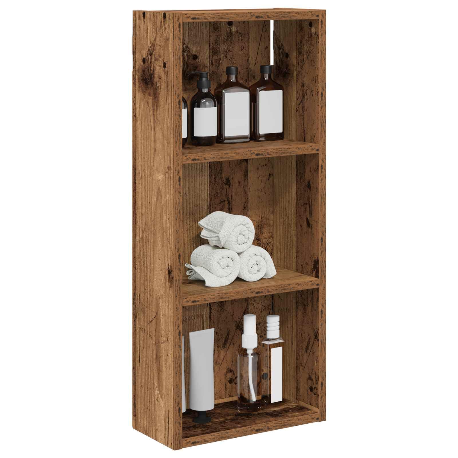 vidaXL Bathroom Wall Cabinet Old Wood 30 x 14 x 70 cm Engineered wood, Modern Bathroom Cabinet, Rectangular Shelf, Functional Storage, Space Saving Solution, Contemporary Home Decor, Elegant Design