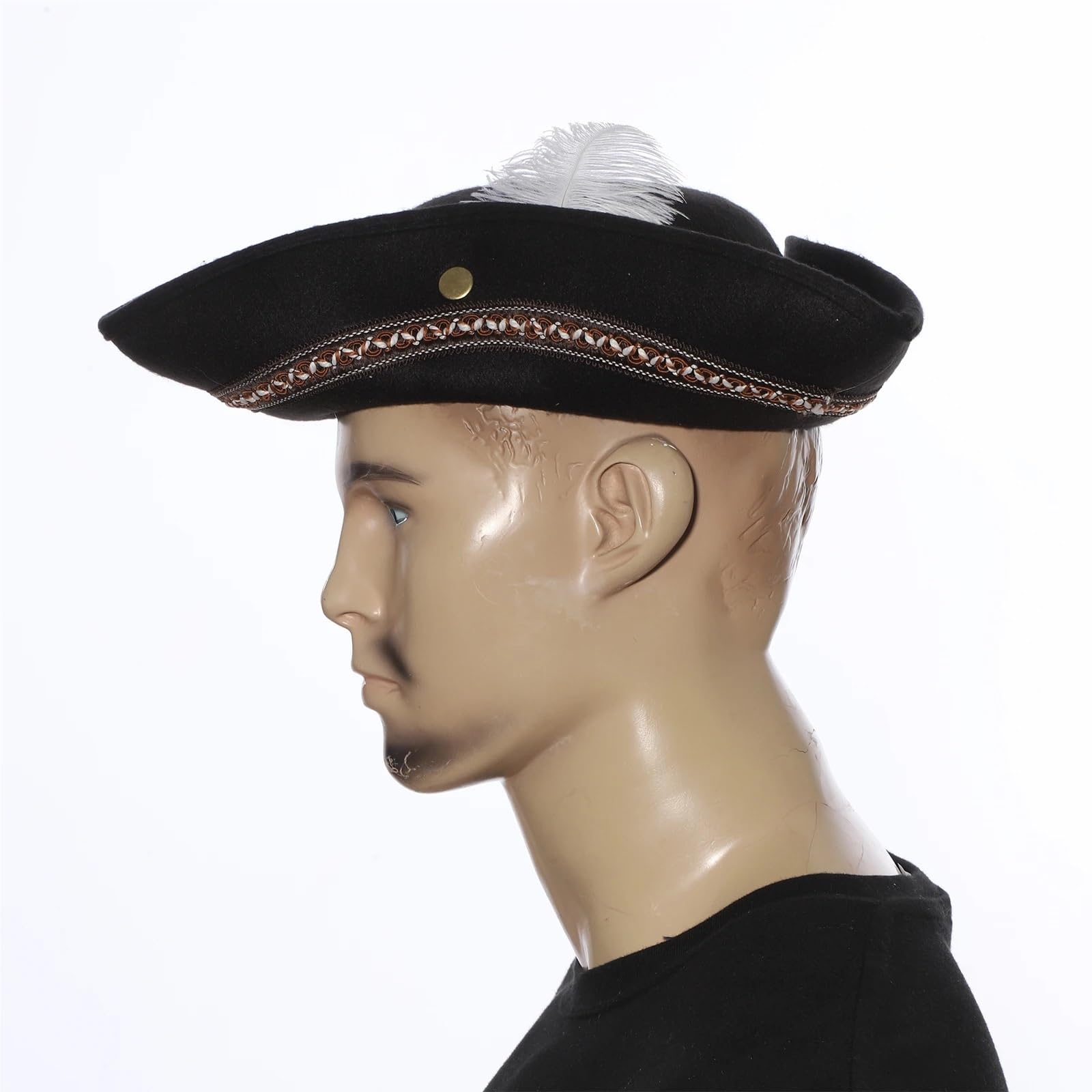 Cappello Pirata Cappello da pirata a tesa larga, cappello capitano for donna e uomo, unisex, a tricorno, berretto festa unico for cosplay