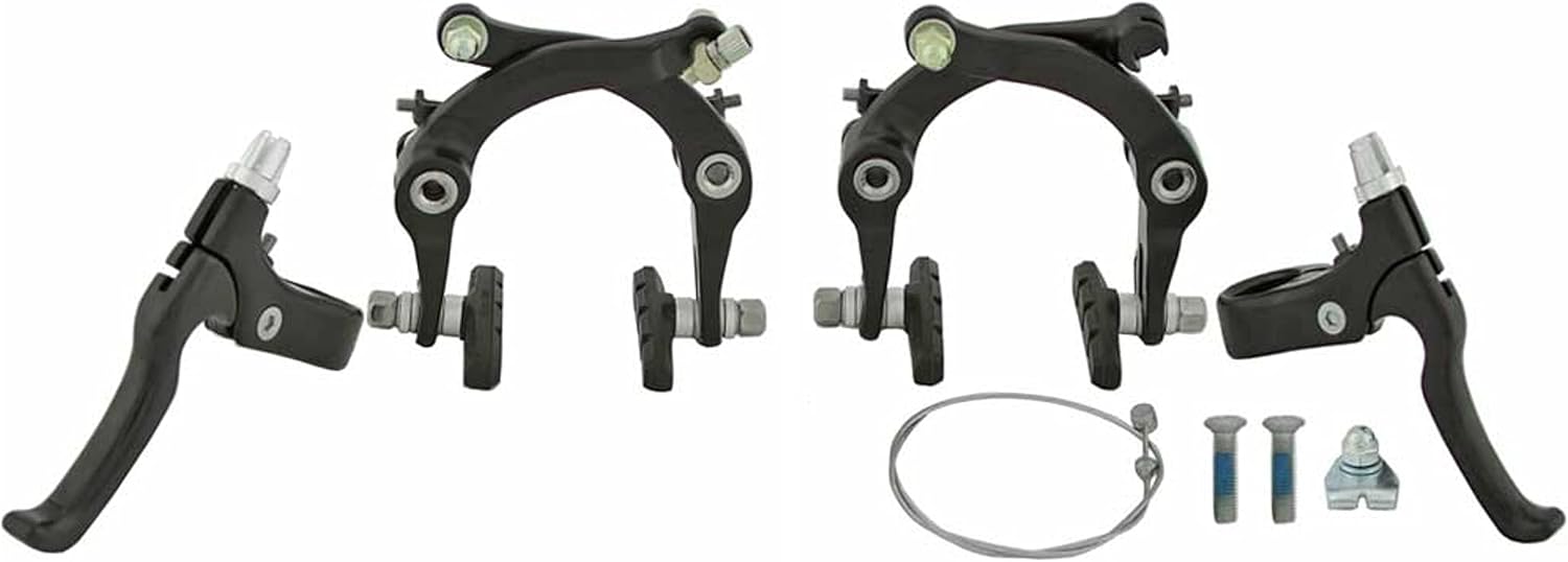 Lowrider Black Alloy U Bike Brake Set. Front and Rear Bicycle Brake Set Bike Brake Set