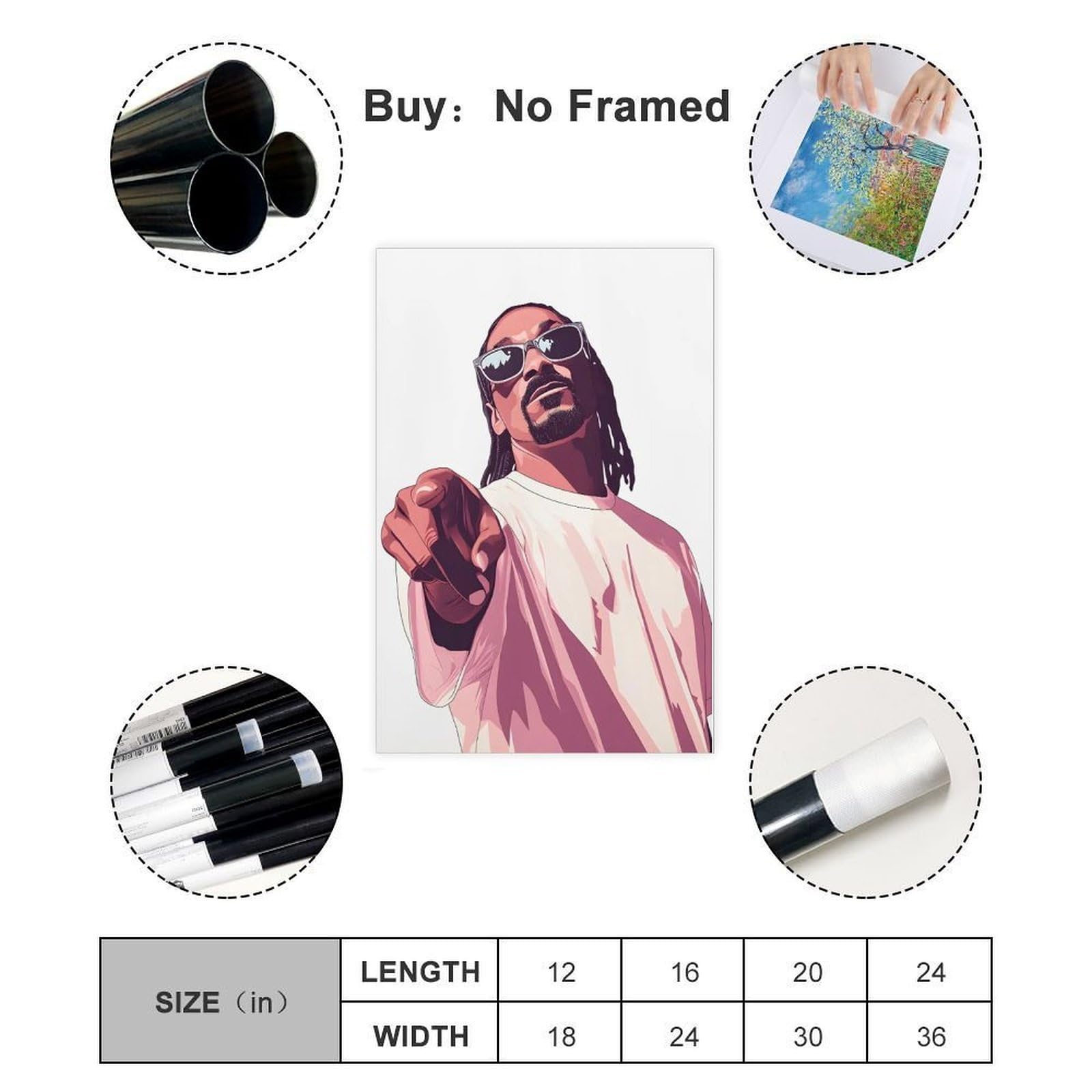 Poster moderno hip-hop su tela da parete decorazione artistica da parete stampa dipinti per soggiorno camera da letto decorazione 61 cm L x 91,4 cm W