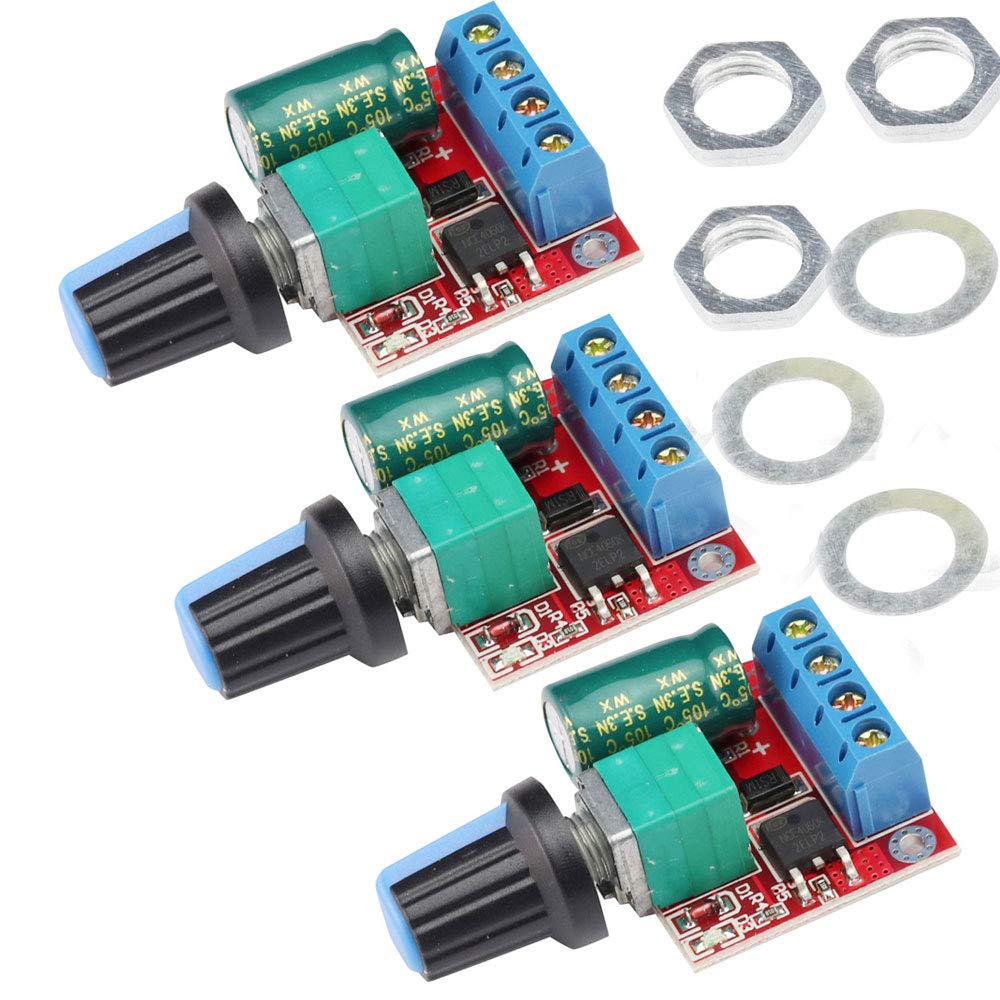 VKLSVAN 3個 PWM 速度コントローラ 5A ミニモータ DC 5V-35VスピードコントローラLED調光器