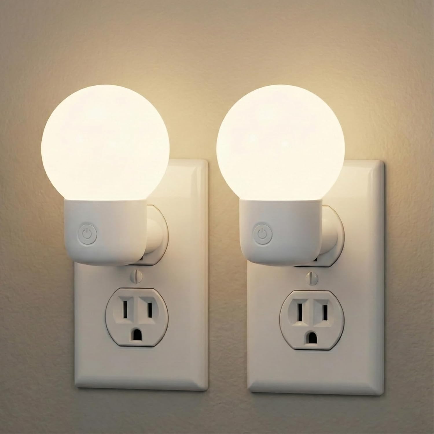 LED Night Lights Plug into Wall, Warm White/Cool White Adjustable，Tool Free Setup Plug in Night Light，1W Bright Nightlight for Adults Room Bedroom Bathroom Hallway Kitchen